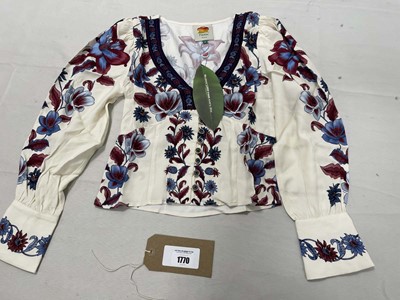 Lot Farm Rio malu winter white short sleeve blouse...