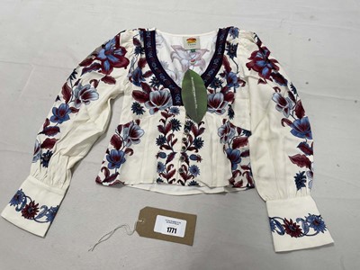 Lot Farm Rio malu winter white short sleeve blouse...