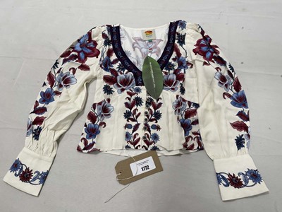 Lot Farm Rio malu winter white short sleeve blouse...