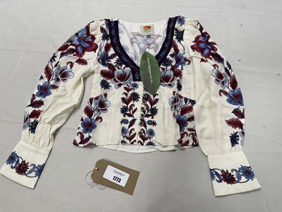 Lot Farm Rio malu winter white short sleeve blouse...