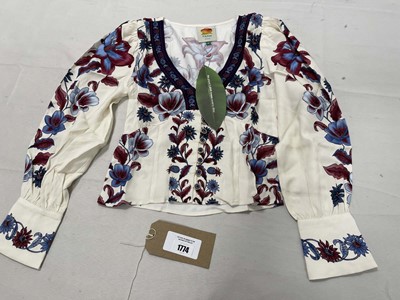 Lot Farm Rio malu winter white short sleeve blouse...