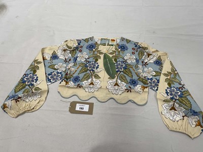 Lot Farm Rio garden scarf blue long sleeve blouse...