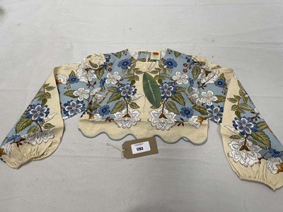 Lot Farm Rio garden scarf blue long sleeve blouse...