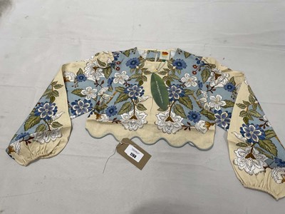 Lot Farm Rio garden scarf blue long sleeve blouse...