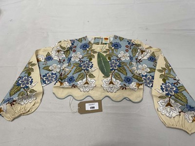 Lot Farm Rio garden scarf blue long sleeve blouse...