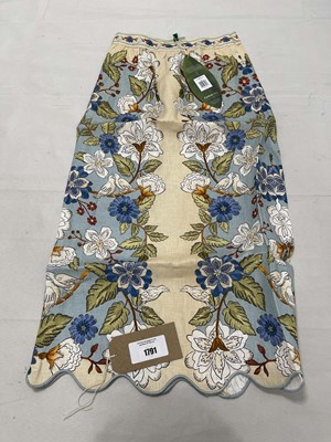 Lot Farm Rio garden scarf blue midi skirt size XXS