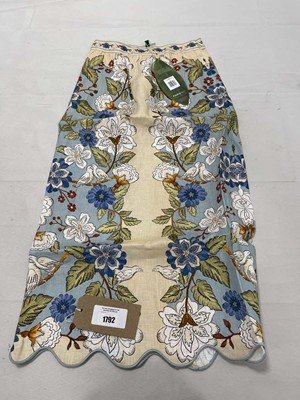 Lot Farm Rio garden scarf blue midi skirt size XS