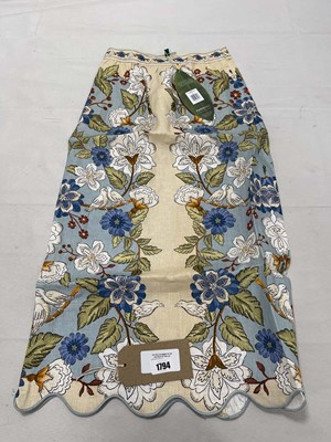 Lot Farm Rio garden scarf blue midi skirt size M