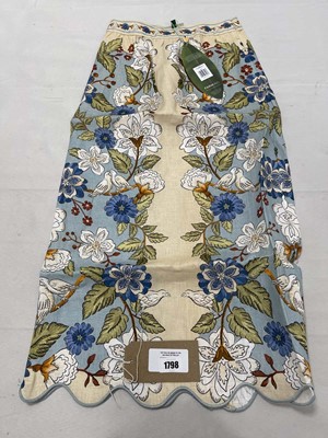 Lot Farm Rio garden scarf blue midi skirt size L