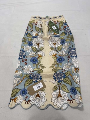 Lot Farm Rio garden scarf blue midi skirt size XL
