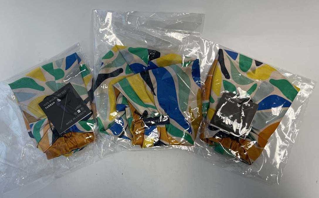 Lot 3x Paradise/Fold Silk Turban (various styles)