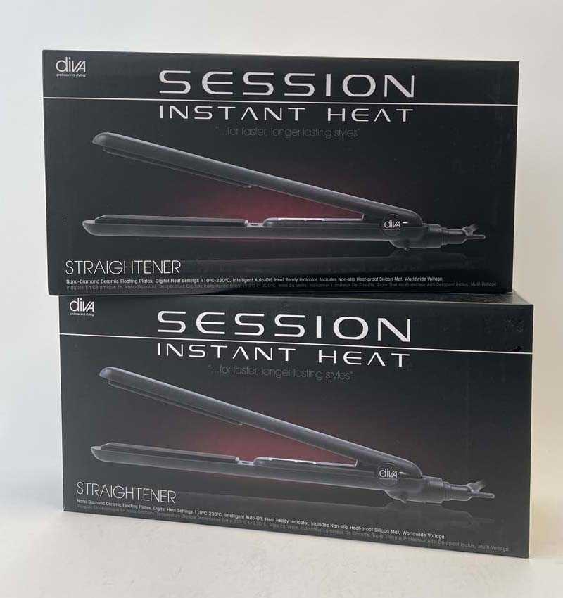 Lot 2x Diva Session Instant Heat Straightener