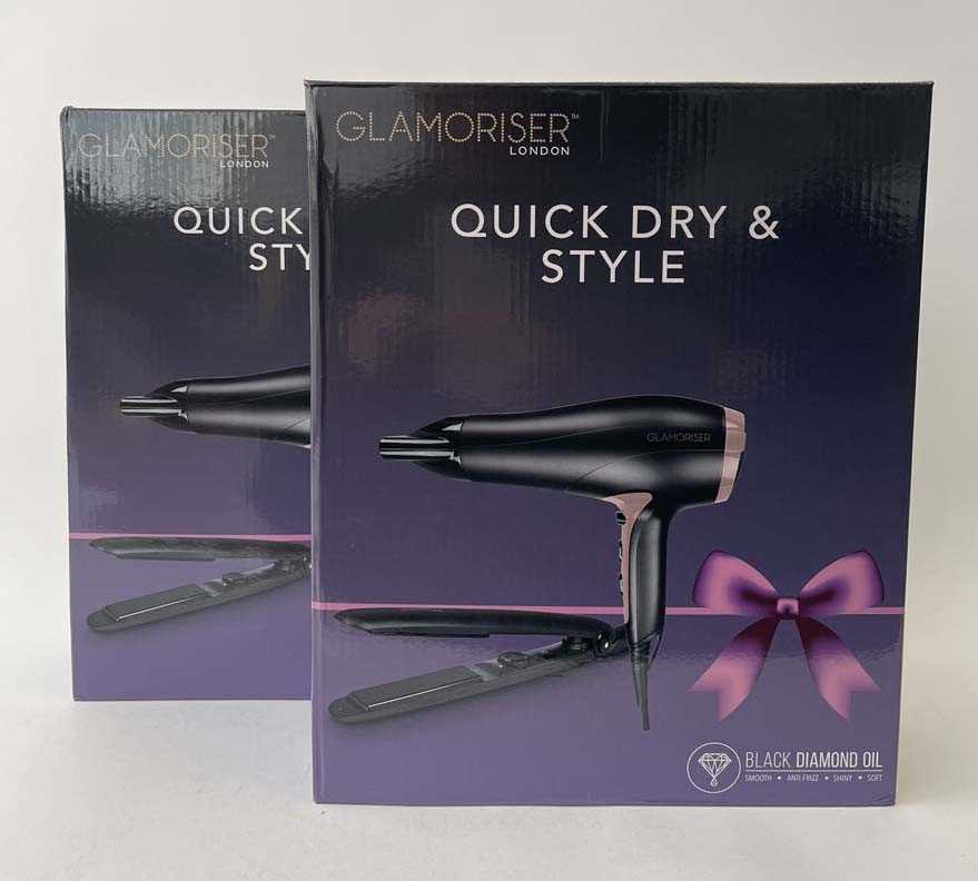 Lot 2x Glamoriser London Quick Dry & Style,...
