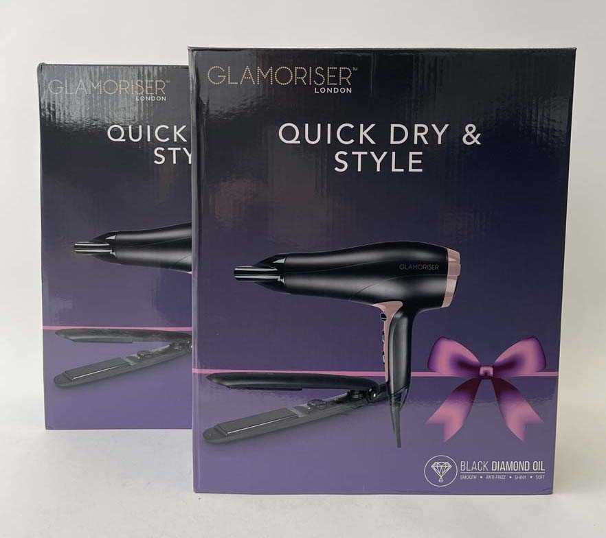 Lot 2x Glamoriser London Quick Dry & Style,...