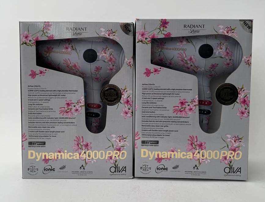 Lot 2x Diva Radiant Shine Dynamica 4000PRO Hair Dryer