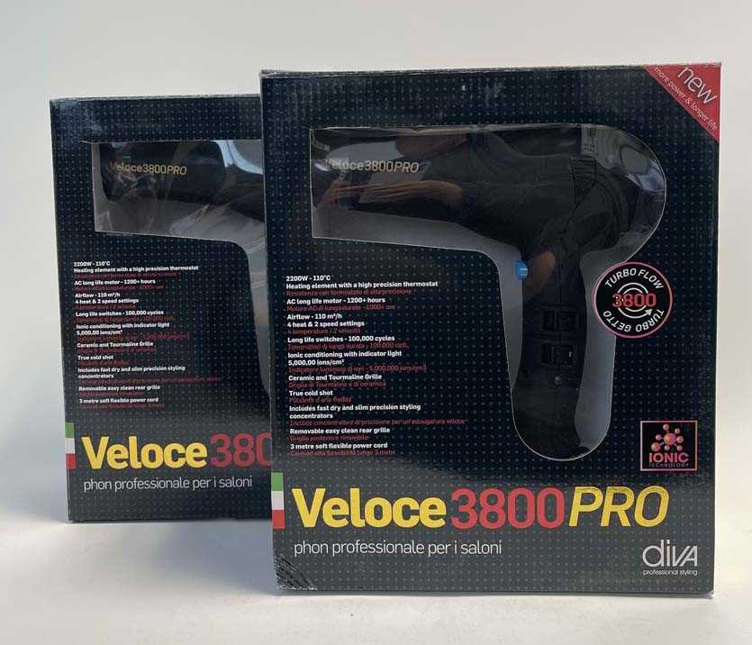 Lot 2x Diva Veloce 3800PRO Hair Dryer