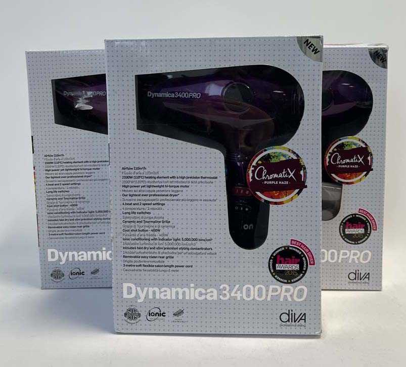Lot 3x Diva Dynamica 3400PRO Hair Dryer
