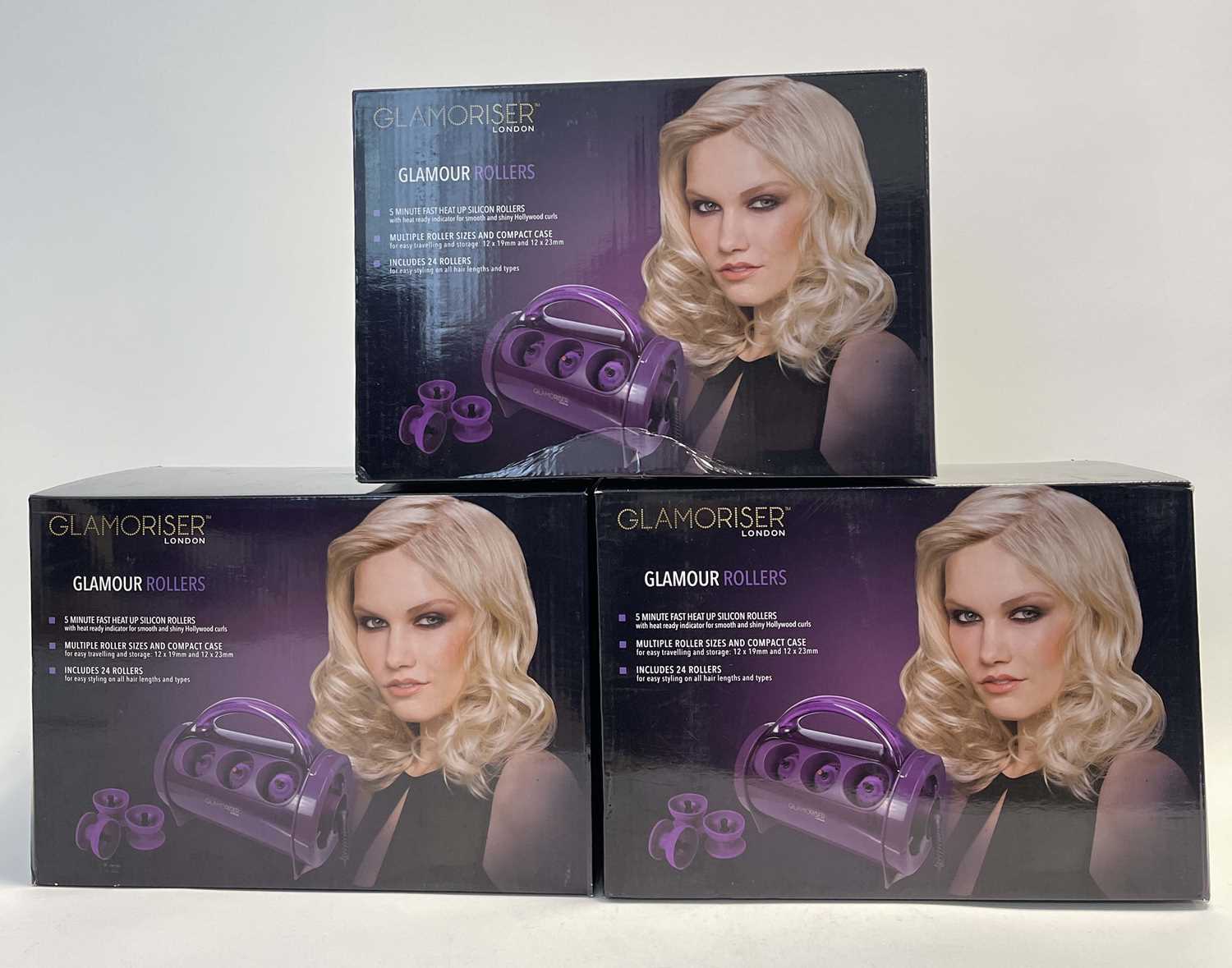 Lot 3x Glamoriser London Glamour Rollers