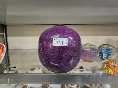 Lot 311 - A purple glazed studio pottery stoneware vase