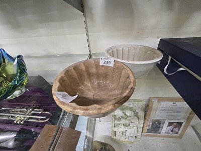 Lot 339 - Two Victorian stoneware blancmange bowls