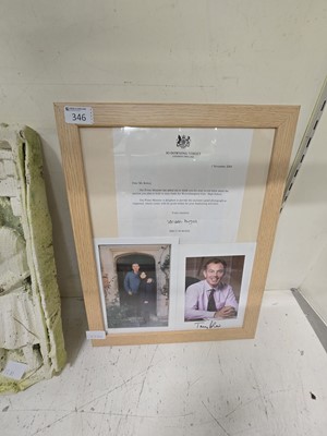 Lot 346 - A framed and glazed display of a 10 Downing...