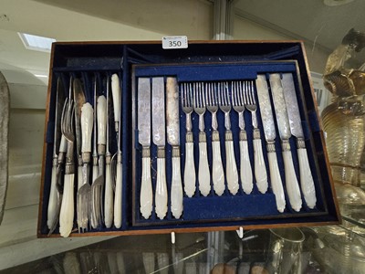 Lot 350 - A fitted tray containing a set of mother of...