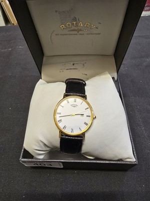 Lot 403 - A cased Rotary gold plated wrist watch