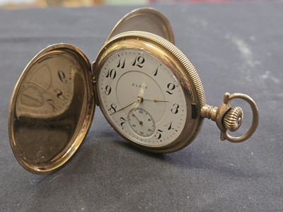 Lot 407 - A gold plated cased pocket watch by Elgin