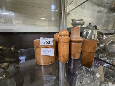 Lot 353 - 5 Victorian wooden medicine boxes