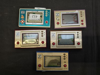 Lot 412 - Five Nintendo game and watch consoles...