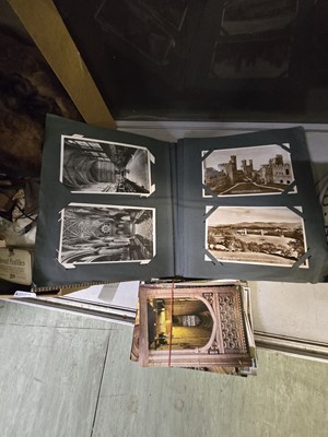 Lot 360 - A postcard album with contents along with an...
