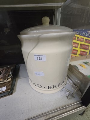 Lot 361 - A 20th century cream ceramic bread bin
