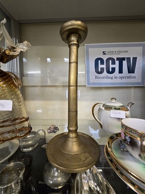 Lot 363 - A late 19th/early 20th century brass candlestick
