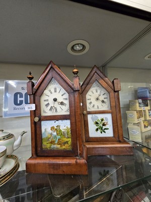 Lot 365 - 2 walnut veneered American style arch top...