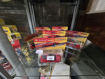 Lot 388 - Six boxed HotWheels Diescast models Ferraris...