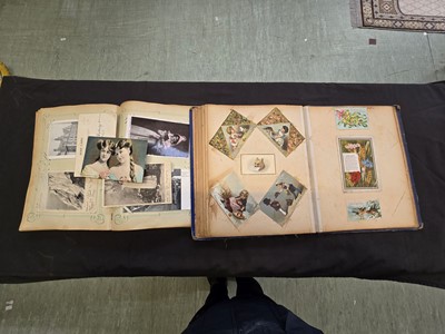 Lot 391 - Victorian scrapbook containing assorted...