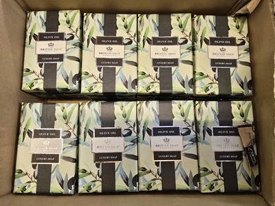 Lot 394 - Box containing 14x packaged British soap...