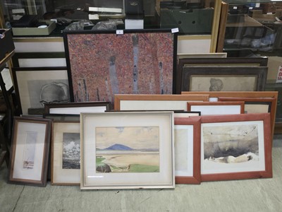 Lot 1 - Large quantity of framed and glazed prints and...