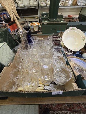 Lot 458 - A tray of largely vintage glassware to include...
