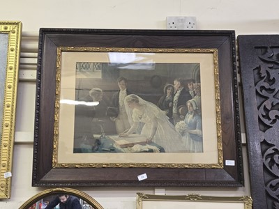 Lot 39 - Large gilt framed and glazed print depicting...