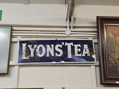 Lot 61 - An enamel sign advertising Lyon's Tea