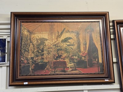 Lot 62 - A large mahogany framed oleograph depicting...