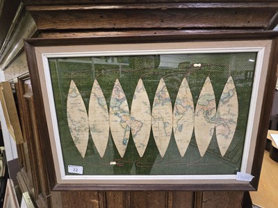 Lot 22 - Vintage framed and glazed foldable pocket...
