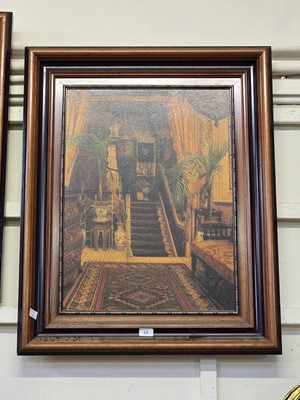 Lot 68 - A large mahogany framed oleograph depicting...