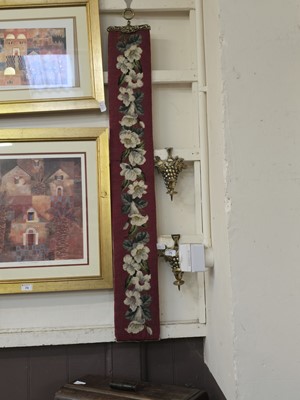Lot 75 - A Victorian woolwork hanging with floral...