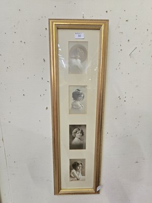 Lot 30 - Gilt framed and glazed display of 4 Victorian...