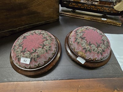 Lot 92 - A pair of Victorian beadwork upholstered...