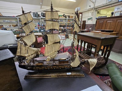Lot 93 - A scratch built model of a Spanish frigate...