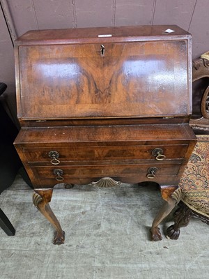 Lot 43 - Mahogany davenport, the fall concealing fitted...