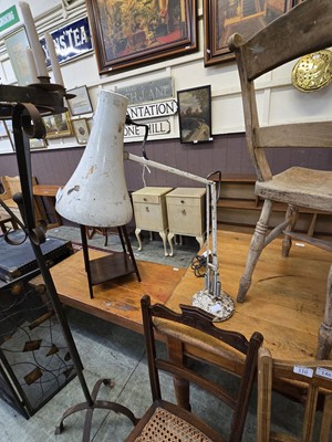 Lot 109 - A white painted angle poise style machinist's...
